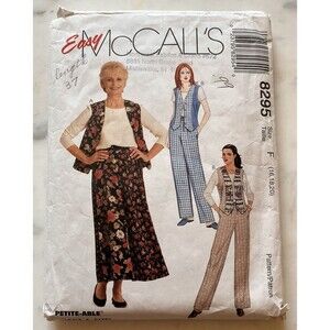 Vintage McCall’s Pattern 8295 Women’s Top Vest Pants & Skirt Size 16-18-20 Cut